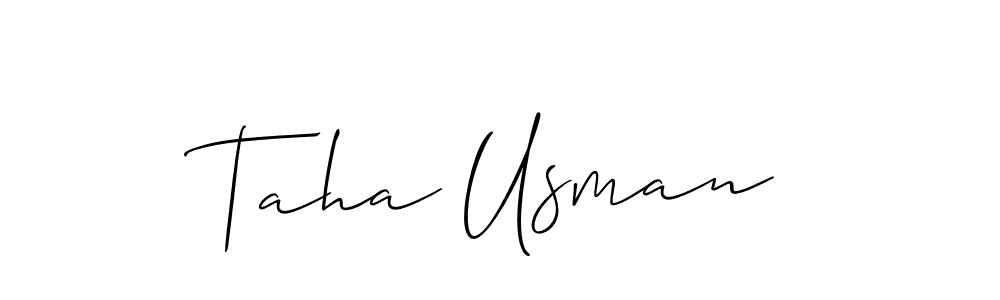 Make a beautiful signature design for name Taha Usman. With this signature (Allison_Script) style, you can create a handwritten signature for free. Taha Usman signature style 2 images and pictures png