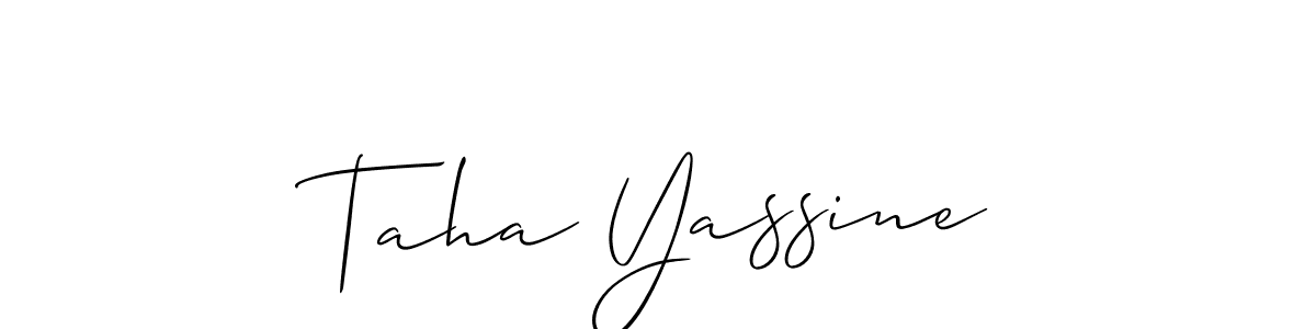 Also we have Taha Yassine name is the best signature style. Create professional handwritten signature collection using Allison_Script autograph style. Taha Yassine signature style 2 images and pictures png