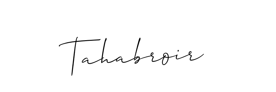 How to make Tahabroir signature? Allison_Script is a professional autograph style. Create handwritten signature for Tahabroir name. Tahabroir signature style 2 images and pictures png