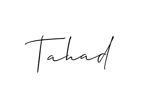 Create a beautiful signature design for name Tahad. With this signature (Allison_Script) fonts, you can make a handwritten signature for free. Tahad signature style 2 images and pictures png