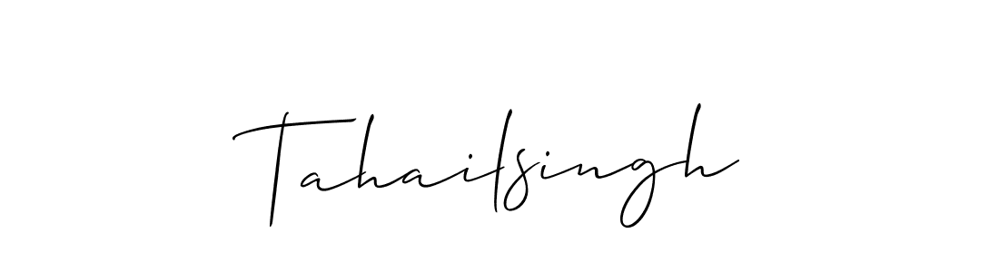 You should practise on your own different ways (Allison_Script) to write your name (Tahailsingh) in signature. don't let someone else do it for you. Tahailsingh signature style 2 images and pictures png