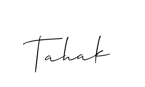 Make a beautiful signature design for name Tahak. With this signature (Allison_Script) style, you can create a handwritten signature for free. Tahak signature style 2 images and pictures png