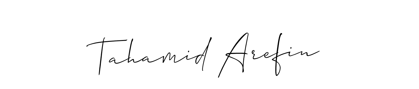 Similarly Allison_Script is the best handwritten signature design. Signature creator online .You can use it as an online autograph creator for name Tahamid Arefin. Tahamid Arefin signature style 2 images and pictures png