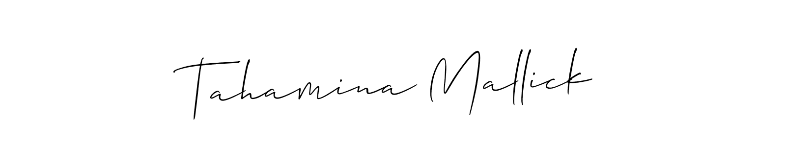 How to Draw Tahamina Mallick signature style? Allison_Script is a latest design signature styles for name Tahamina Mallick. Tahamina Mallick signature style 2 images and pictures png