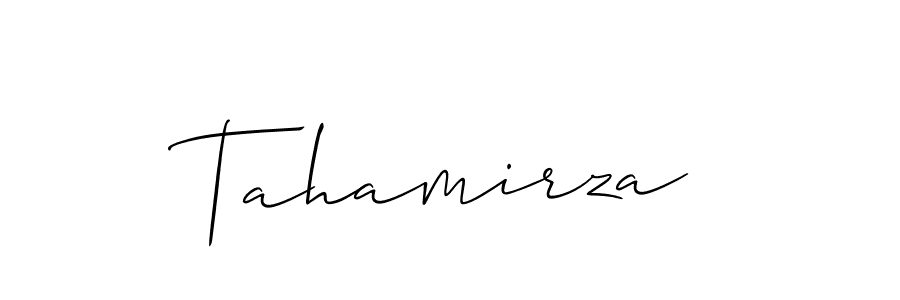 Make a beautiful signature design for name Tahamirza. With this signature (Allison_Script) style, you can create a handwritten signature for free. Tahamirza signature style 2 images and pictures png