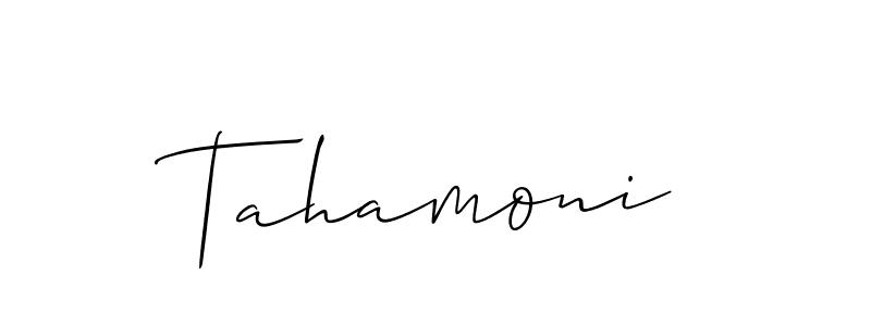 Similarly Allison_Script is the best handwritten signature design. Signature creator online .You can use it as an online autograph creator for name Tahamoni. Tahamoni signature style 2 images and pictures png
