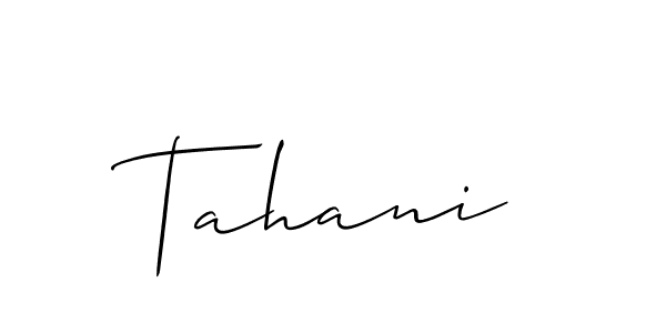 Make a beautiful signature design for name Tahani. With this signature (Allison_Script) style, you can create a handwritten signature for free. Tahani signature style 2 images and pictures png