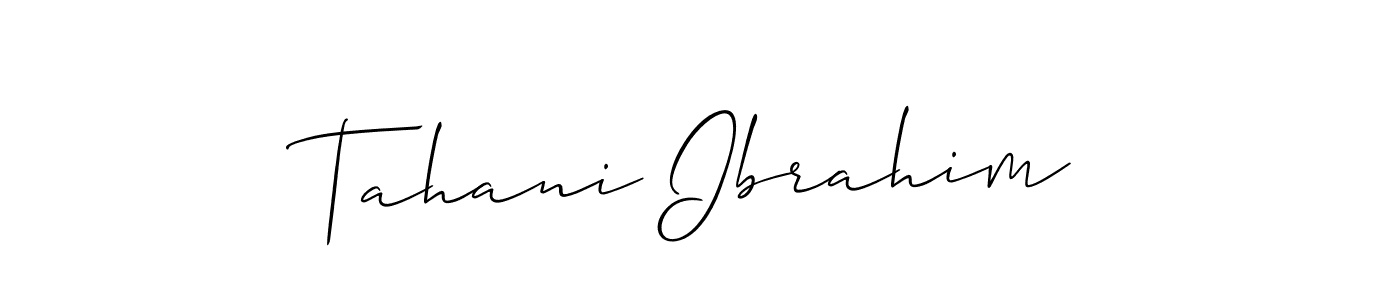 How to make Tahani Ibrahim signature? Allison_Script is a professional autograph style. Create handwritten signature for Tahani Ibrahim name. Tahani Ibrahim signature style 2 images and pictures png