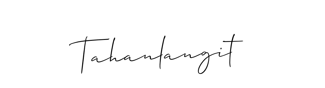 Design your own signature with our free online signature maker. With this signature software, you can create a handwritten (Allison_Script) signature for name Tahanlangit. Tahanlangit signature style 2 images and pictures png