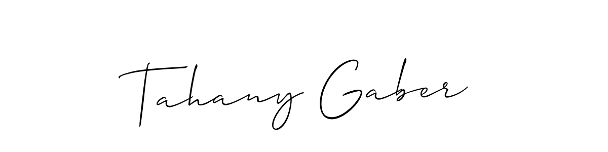 Also we have Tahany Gaber name is the best signature style. Create professional handwritten signature collection using Allison_Script autograph style. Tahany Gaber signature style 2 images and pictures png