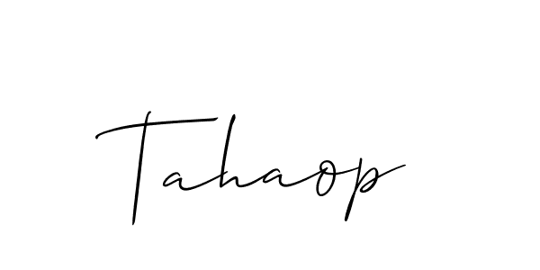 You should practise on your own different ways (Allison_Script) to write your name (Tahaop) in signature. don't let someone else do it for you. Tahaop signature style 2 images and pictures png