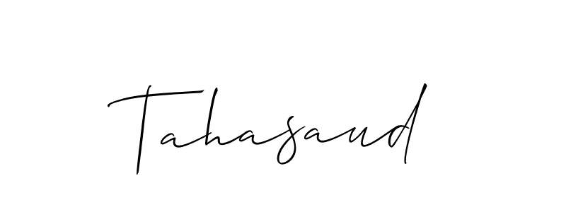 It looks lik you need a new signature style for name Tahasaud. Design unique handwritten (Allison_Script) signature with our free signature maker in just a few clicks. Tahasaud signature style 2 images and pictures png