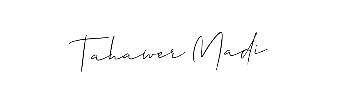 How to make Tahawer Madi signature? Allison_Script is a professional autograph style. Create handwritten signature for Tahawer Madi name. Tahawer Madi signature style 2 images and pictures png