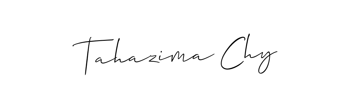 It looks lik you need a new signature style for name Tahazima Chy. Design unique handwritten (Allison_Script) signature with our free signature maker in just a few clicks. Tahazima Chy signature style 2 images and pictures png