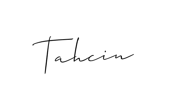 Create a beautiful signature design for name Tahcin. With this signature (Allison_Script) fonts, you can make a handwritten signature for free. Tahcin signature style 2 images and pictures png