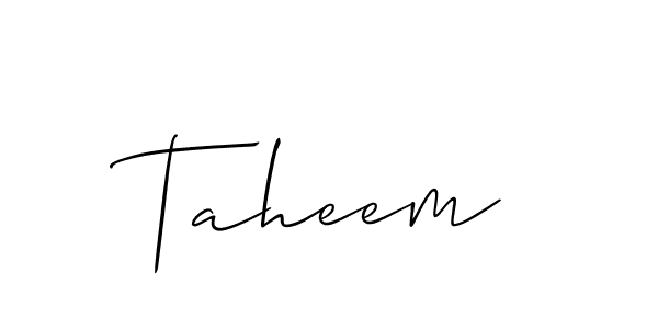 The best way (Allison_Script) to make a short signature is to pick only two or three words in your name. The name Taheem include a total of six letters. For converting this name. Taheem signature style 2 images and pictures png