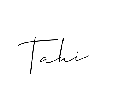 You should practise on your own different ways (Allison_Script) to write your name (Tahi) in signature. don't let someone else do it for you. Tahi signature style 2 images and pictures png