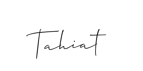 You should practise on your own different ways (Allison_Script) to write your name (Tahiat) in signature. don't let someone else do it for you. Tahiat signature style 2 images and pictures png