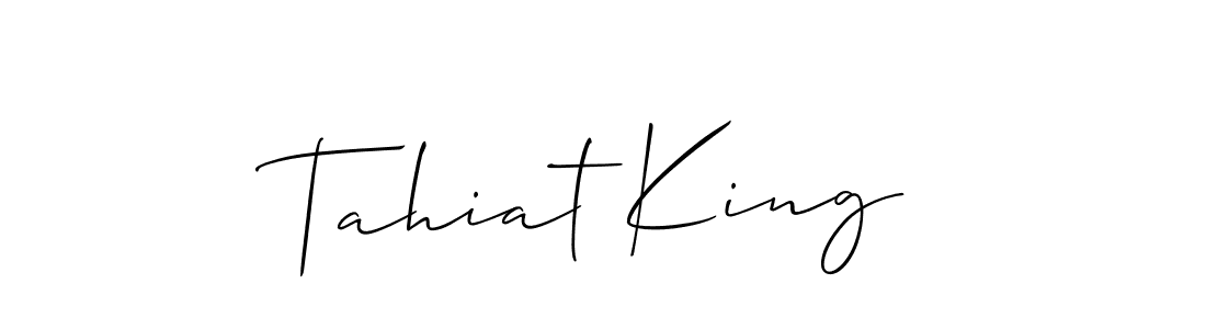 You should practise on your own different ways (Allison_Script) to write your name (Tahiat King) in signature. don't let someone else do it for you. Tahiat King signature style 2 images and pictures png