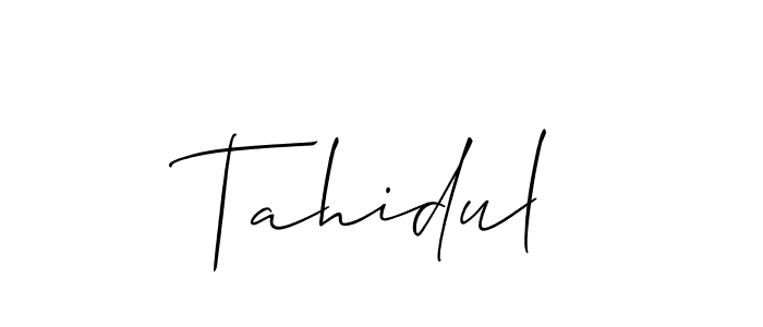 Use a signature maker to create a handwritten signature online. With this signature software, you can design (Allison_Script) your own signature for name Tahidul. Tahidul signature style 2 images and pictures png