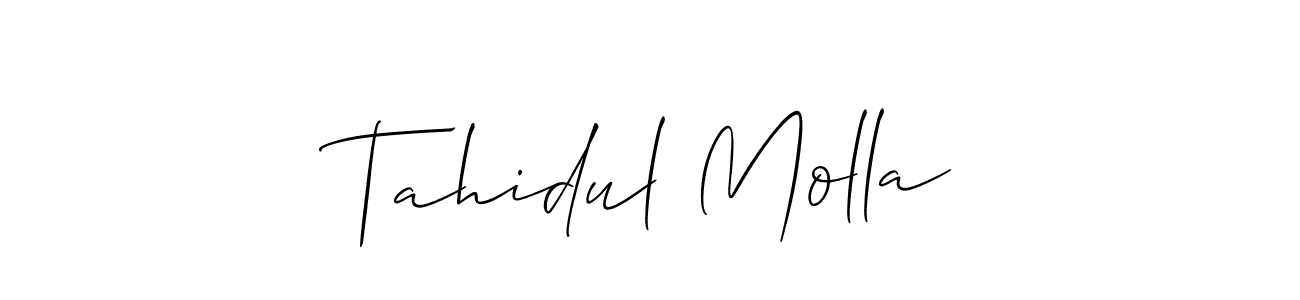 Similarly Allison_Script is the best handwritten signature design. Signature creator online .You can use it as an online autograph creator for name Tahidul Molla. Tahidul Molla signature style 2 images and pictures png