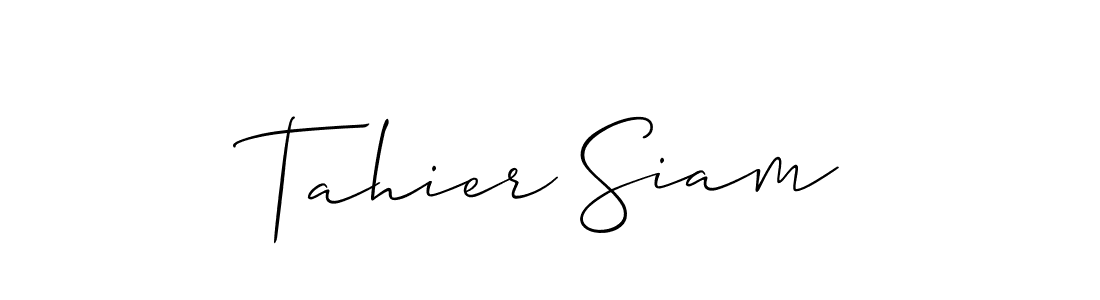 Make a short Tahier Siam signature style. Manage your documents anywhere anytime using Allison_Script. Create and add eSignatures, submit forms, share and send files easily. Tahier Siam signature style 2 images and pictures png