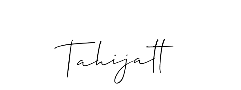 You can use this online signature creator to create a handwritten signature for the name Tahijatt. This is the best online autograph maker. Tahijatt signature style 2 images and pictures png