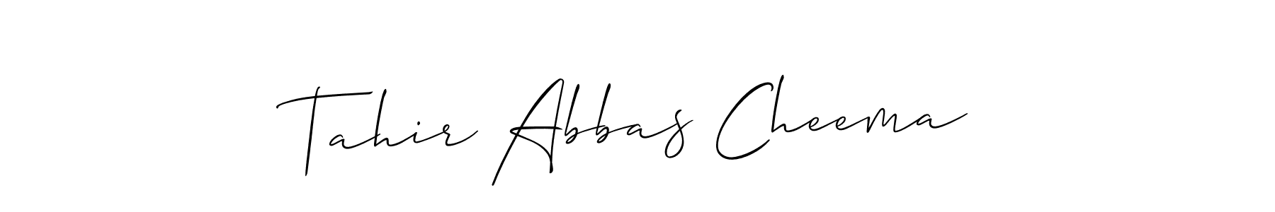 Allison_Script is a professional signature style that is perfect for those who want to add a touch of class to their signature. It is also a great choice for those who want to make their signature more unique. Get Tahir Abbas Cheema name to fancy signature for free. Tahir Abbas Cheema signature style 2 images and pictures png