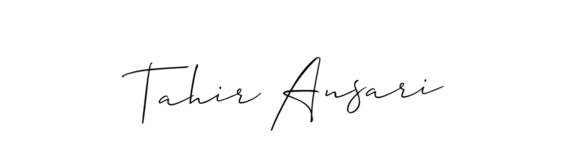 Create a beautiful signature design for name Tahir Ansari. With this signature (Allison_Script) fonts, you can make a handwritten signature for free. Tahir Ansari signature style 2 images and pictures png