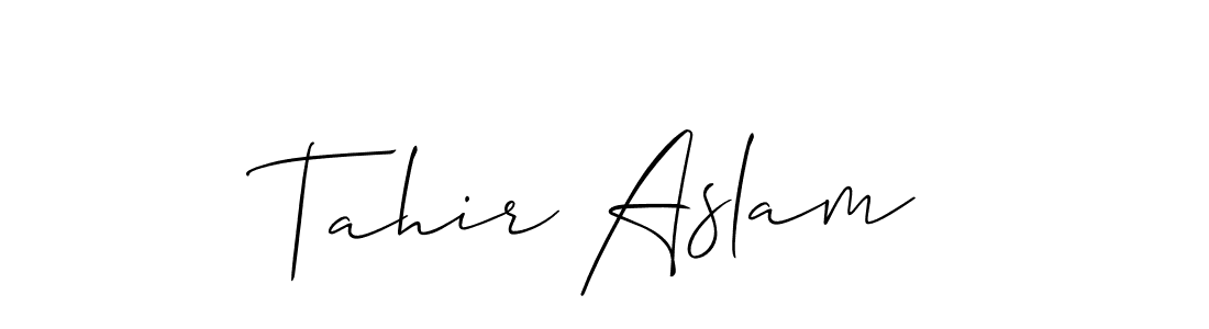 You should practise on your own different ways (Allison_Script) to write your name (Tahir Aslam) in signature. don't let someone else do it for you. Tahir Aslam signature style 2 images and pictures png