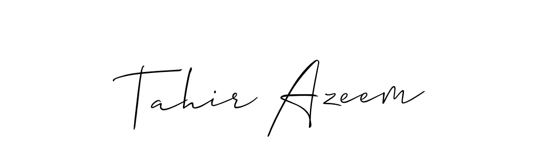 Allison_Script is a professional signature style that is perfect for those who want to add a touch of class to their signature. It is also a great choice for those who want to make their signature more unique. Get Tahir Azeem name to fancy signature for free. Tahir Azeem signature style 2 images and pictures png