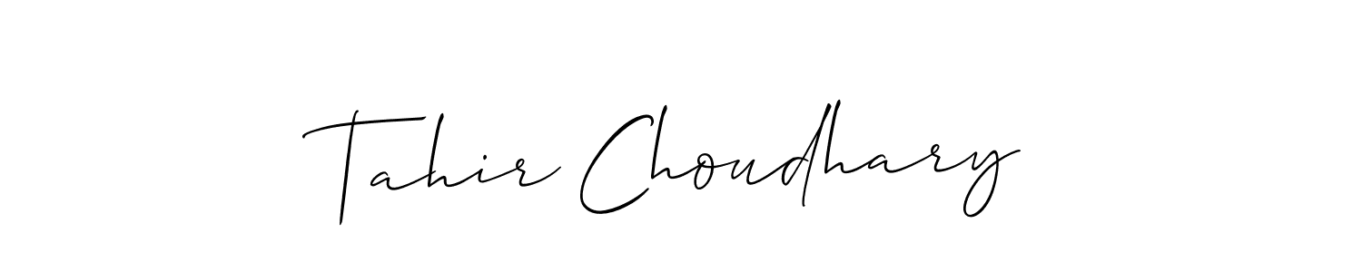 How to Draw Tahir Choudhary signature style? Allison_Script is a latest design signature styles for name Tahir Choudhary. Tahir Choudhary signature style 2 images and pictures png