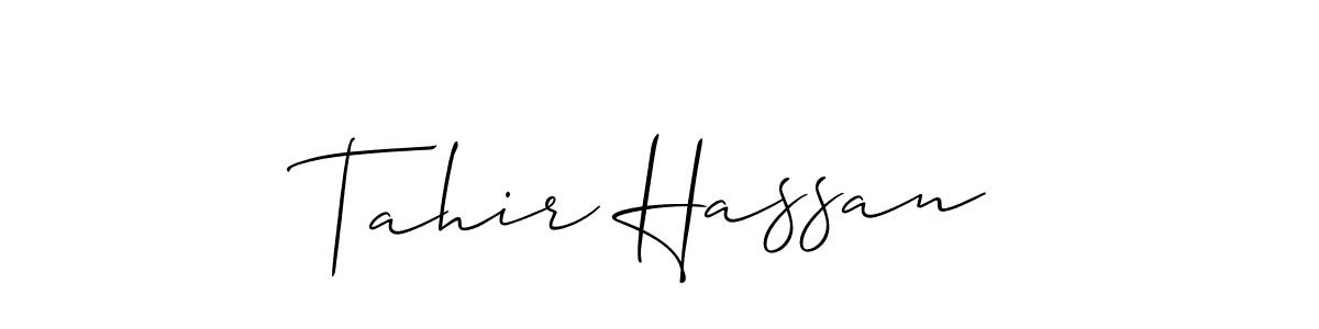 How to make Tahir Hassan name signature. Use Allison_Script style for creating short signs online. This is the latest handwritten sign. Tahir Hassan signature style 2 images and pictures png