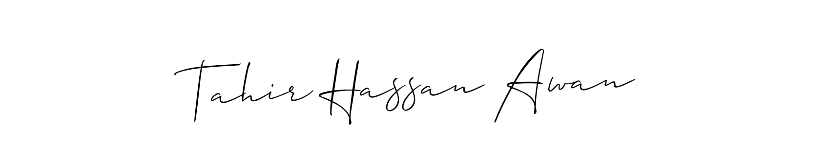 Similarly Allison_Script is the best handwritten signature design. Signature creator online .You can use it as an online autograph creator for name Tahir Hassan Awan. Tahir Hassan Awan signature style 2 images and pictures png