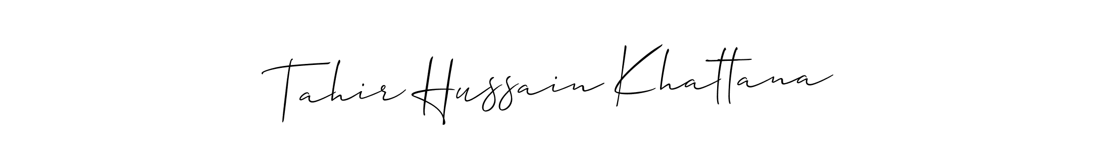 Tahir Hussain Khattana stylish signature style. Best Handwritten Sign (Allison_Script) for my name. Handwritten Signature Collection Ideas for my name Tahir Hussain Khattana. Tahir Hussain Khattana signature style 2 images and pictures png