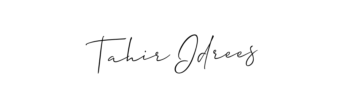 How to make Tahir Idrees name signature. Use Allison_Script style for creating short signs online. This is the latest handwritten sign. Tahir Idrees signature style 2 images and pictures png