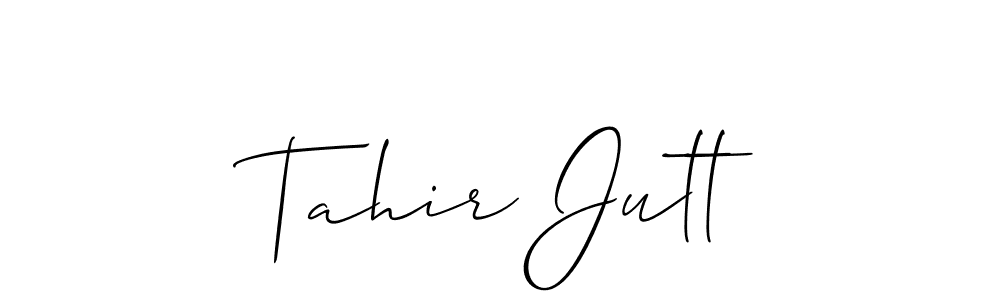 Make a beautiful signature design for name Tahir Jutt. With this signature (Allison_Script) style, you can create a handwritten signature for free. Tahir Jutt signature style 2 images and pictures png