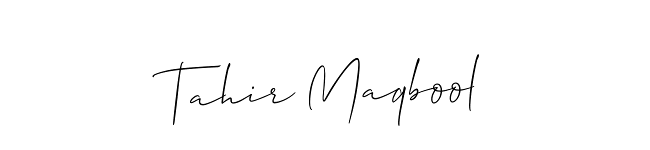 Similarly Allison_Script is the best handwritten signature design. Signature creator online .You can use it as an online autograph creator for name Tahir Maqbool. Tahir Maqbool signature style 2 images and pictures png