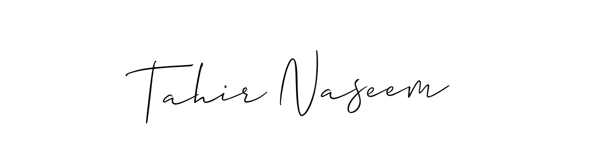 Create a beautiful signature design for name Tahir Naseem. With this signature (Allison_Script) fonts, you can make a handwritten signature for free. Tahir Naseem signature style 2 images and pictures png