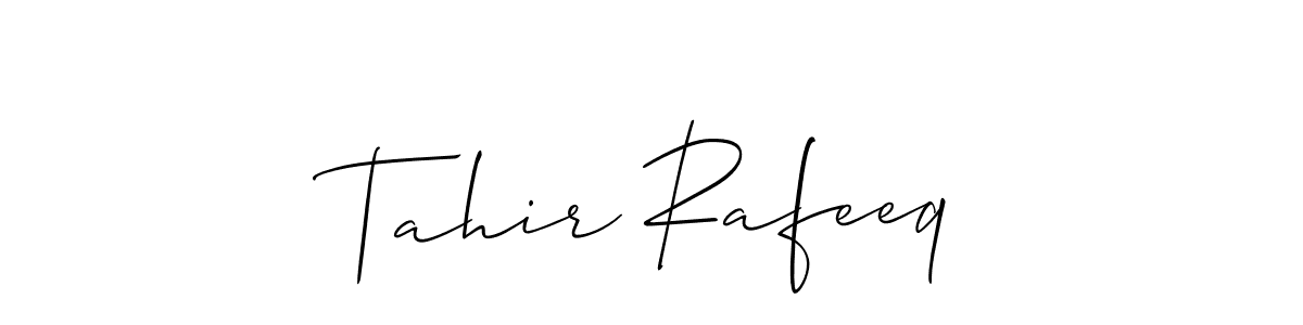 Tahir Rafeeq stylish signature style. Best Handwritten Sign (Allison_Script) for my name. Handwritten Signature Collection Ideas for my name Tahir Rafeeq. Tahir Rafeeq signature style 2 images and pictures png