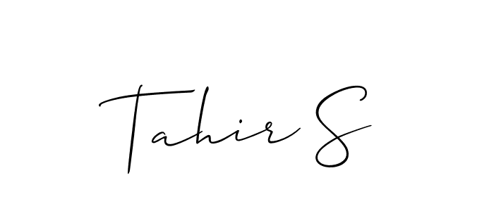 Design your own signature with our free online signature maker. With this signature software, you can create a handwritten (Allison_Script) signature for name Tahir S. Tahir S signature style 2 images and pictures png