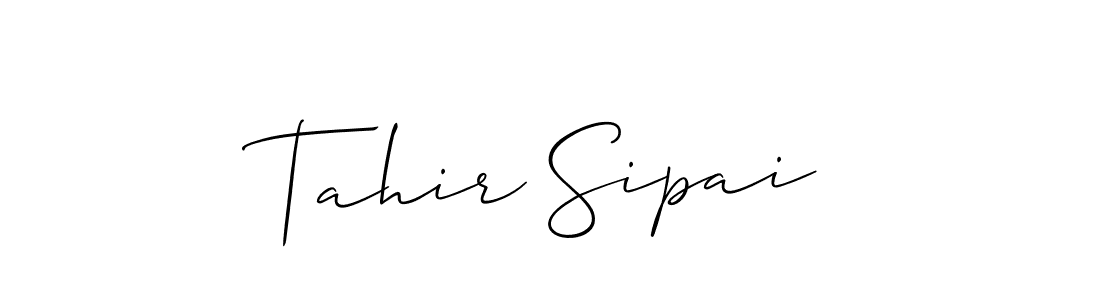 Make a beautiful signature design for name Tahir Sipai. With this signature (Allison_Script) style, you can create a handwritten signature for free. Tahir Sipai signature style 2 images and pictures png