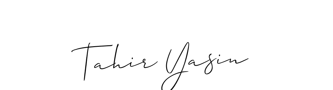 Use a signature maker to create a handwritten signature online. With this signature software, you can design (Allison_Script) your own signature for name Tahir Yasin. Tahir Yasin signature style 2 images and pictures png