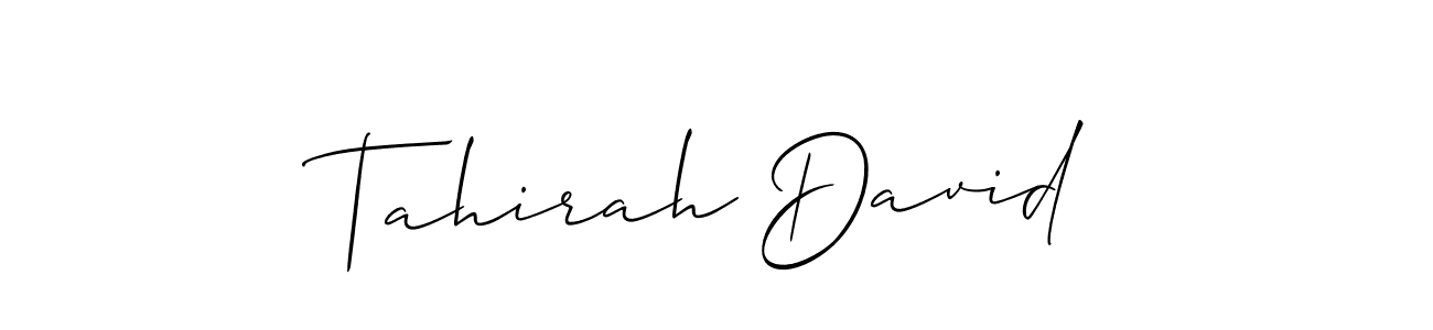 It looks lik you need a new signature style for name Tahirah David. Design unique handwritten (Allison_Script) signature with our free signature maker in just a few clicks. Tahirah David signature style 2 images and pictures png