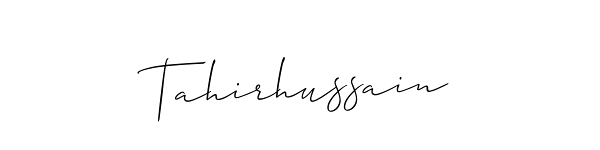 Design your own signature with our free online signature maker. With this signature software, you can create a handwritten (Allison_Script) signature for name Tahirhussain. Tahirhussain signature style 2 images and pictures png