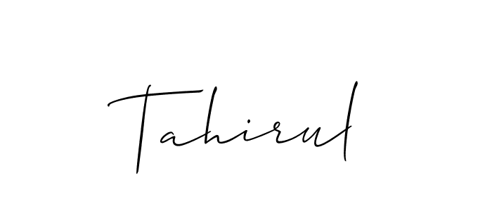 How to make Tahirul signature? Allison_Script is a professional autograph style. Create handwritten signature for Tahirul name. Tahirul signature style 2 images and pictures png