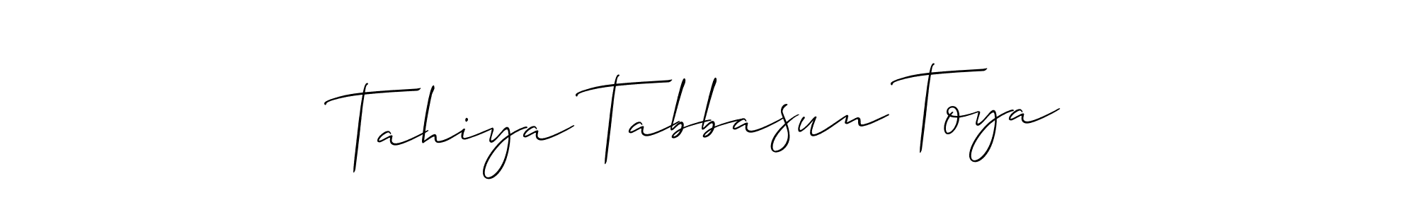 Once you've used our free online signature maker to create your best signature Allison_Script style, it's time to enjoy all of the benefits that Tahiya Tabbasun Toya name signing documents. Tahiya Tabbasun Toya signature style 2 images and pictures png