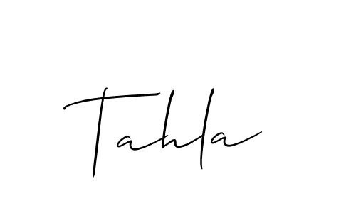 Allison_Script is a professional signature style that is perfect for those who want to add a touch of class to their signature. It is also a great choice for those who want to make their signature more unique. Get Tahla name to fancy signature for free. Tahla signature style 2 images and pictures png