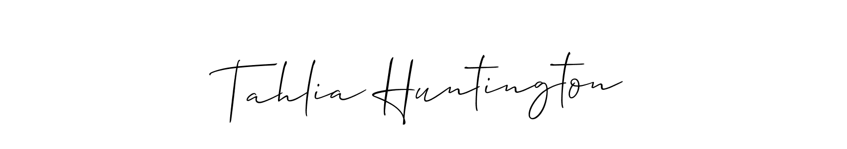 How to make Tahlia Huntington signature? Allison_Script is a professional autograph style. Create handwritten signature for Tahlia Huntington name. Tahlia Huntington signature style 2 images and pictures png