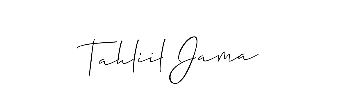 Check out images of Autograph of Tahliil Jama name. Actor Tahliil Jama Signature Style. Allison_Script is a professional sign style online. Tahliil Jama signature style 2 images and pictures png